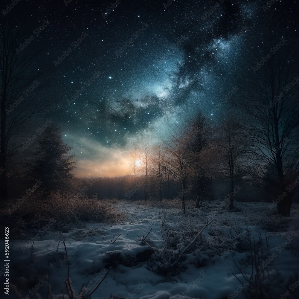 Ein atemberaubendes fantastischen Sternenhimmels in einer tiefdunklen Nacht Ein atemberaubendes fantastischen Sternenhimmels in einer tiefdunklen Nacht