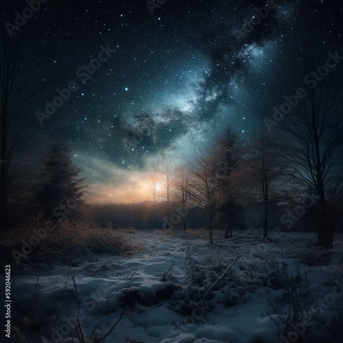 Ein atemberaubendes fantastischen Sternenhimmels in einer tiefdunklen Nacht
