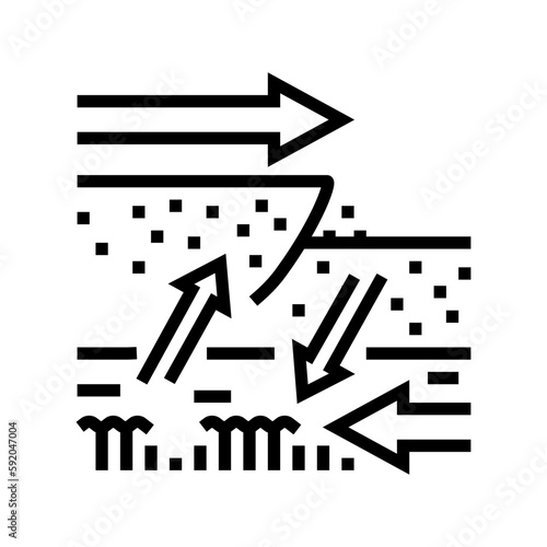 compression thrust earthquake line icon vector illustration