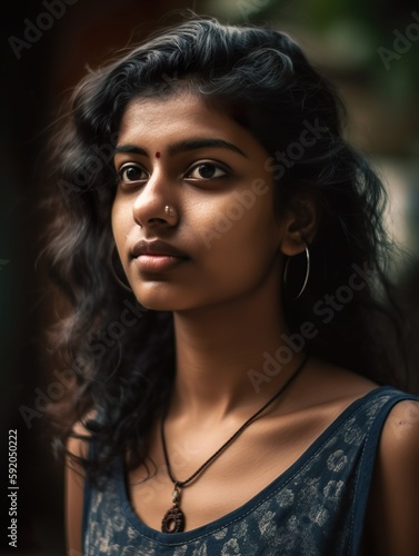 Perfekt professionelles fotografiertes Portrait eines schönen Mädchens / Jungen Frau, generative AI