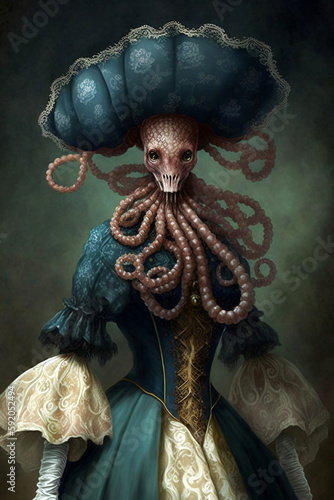 Queen Elizabeth as Octopus Lady