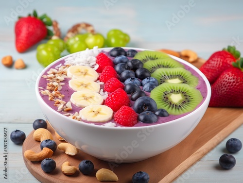 delicious colorful smoothie bowl photo