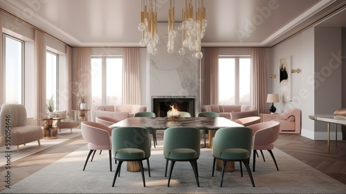 art deco style penthouse interior © Regina