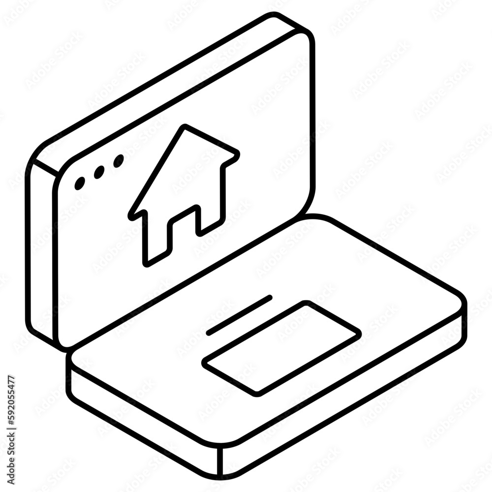 Conceptual flat design icon of online property Conceptual flat design icon of online property