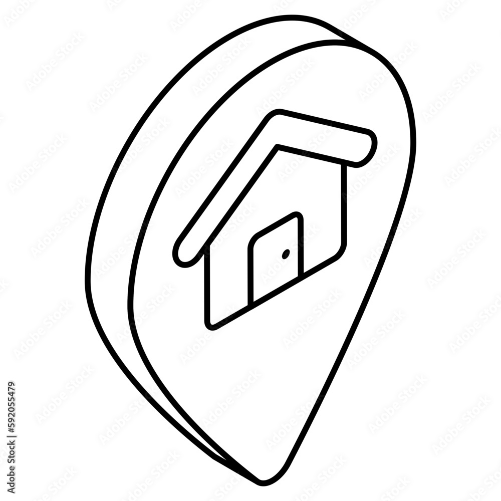 Editable design icon of home location Editable design icon of home location