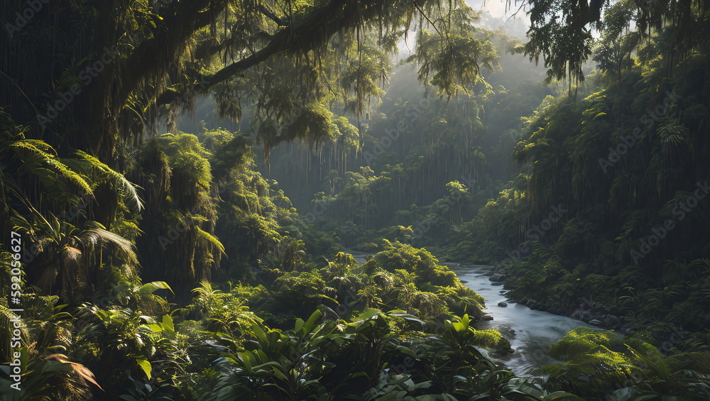 Rain Forest, Generated AI Rain Forest, Generated AI