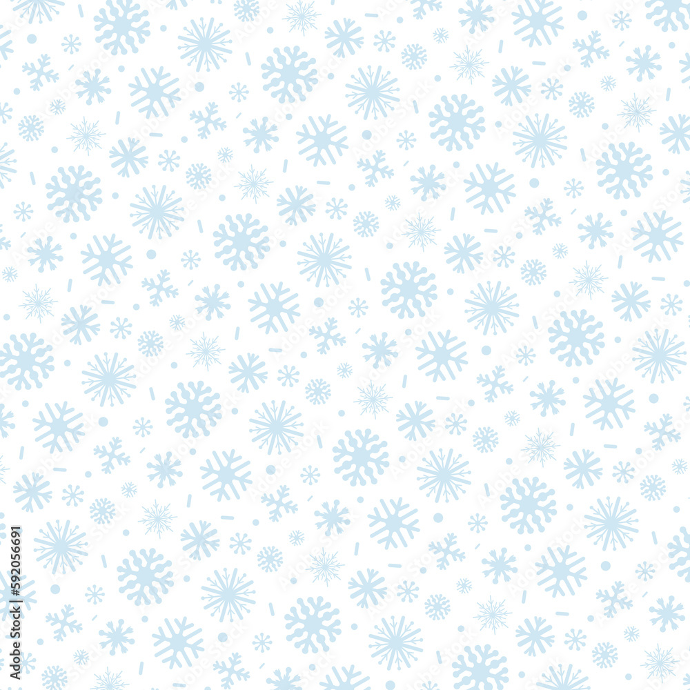 Snowflake winter square background blue on white winter pattern blue 