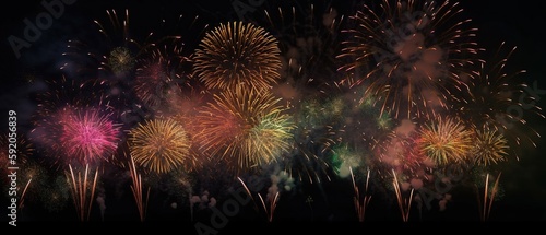 colorful fireworks rumble into the night