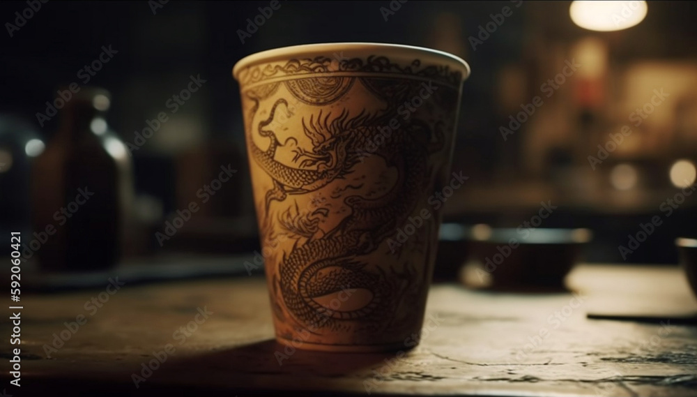 china art coffee cup cinematic Generative AI