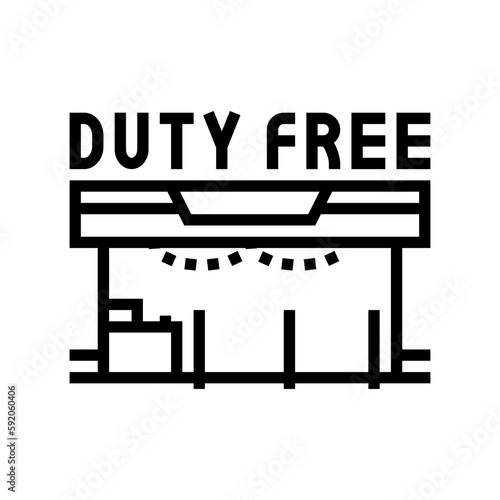 duty free shop line icon vector illustration