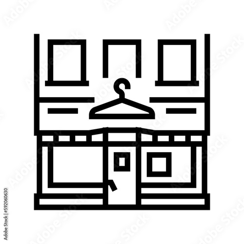 dry cleaner shop line icon vector illustration