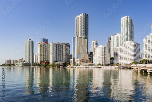 Miami, USA - December 4, 2022. View of the Brickell buildings in Miami © stbaus7