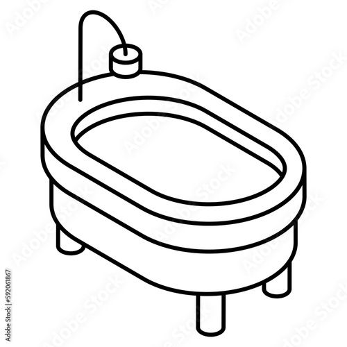 Trendy vector design of bathtub