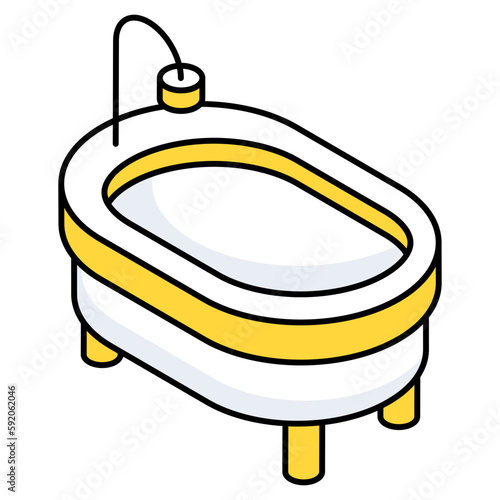 Trendy vector design of bathtub