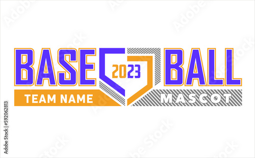 Baseball team design isolated on white background. School spirit shirts sport fan emblem. For print or cut (Cricut, Silhouette). 
 