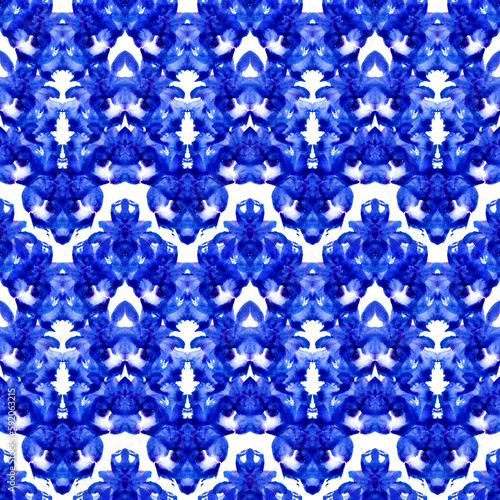 Watercolor tie dye pattern with chevron motif