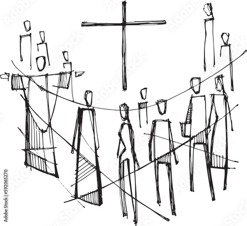 Hand drawn illustration of Comunion