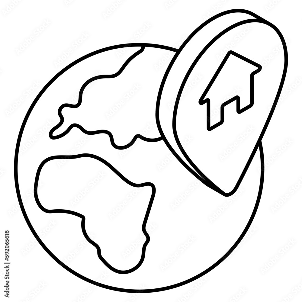 Editable design icon of home location Editable design icon of home location