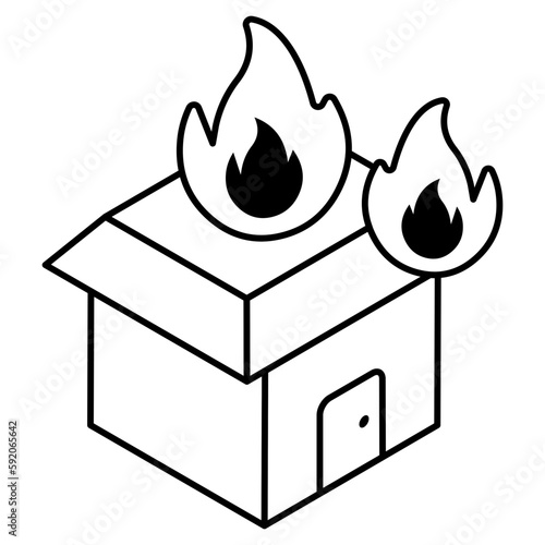 Perfect design icon of home burning 