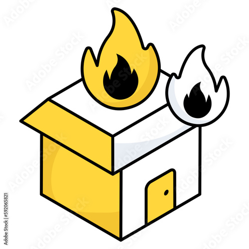 Perfect design icon of home burning 