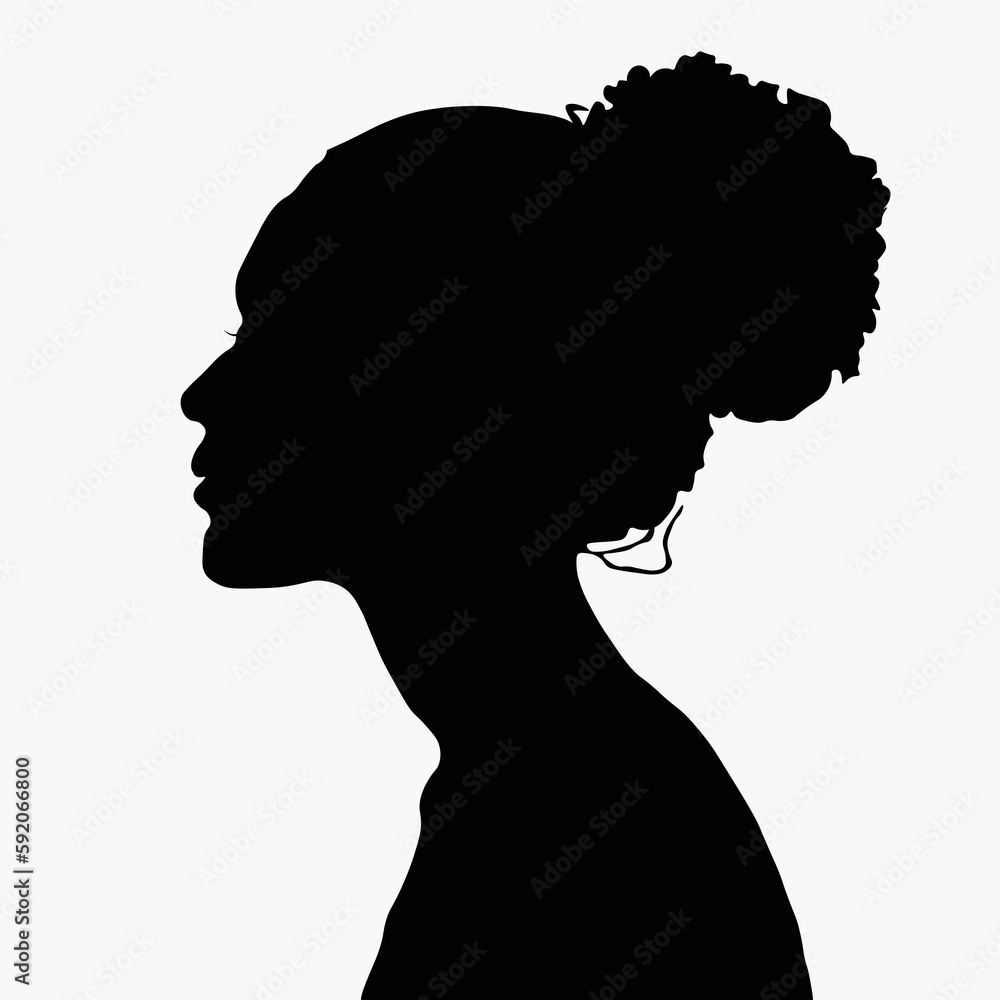 girl black silhouette on a white background vector