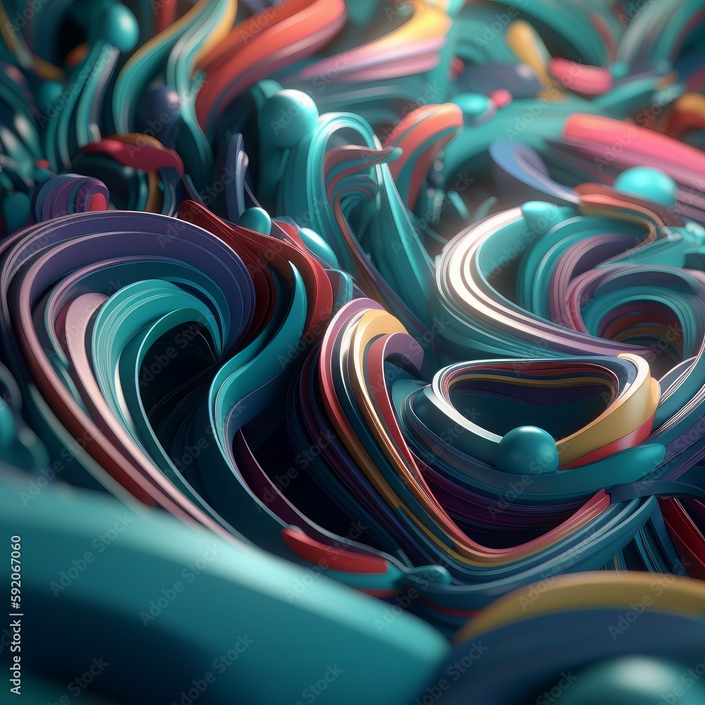 3D Swirling Background. Generative ai