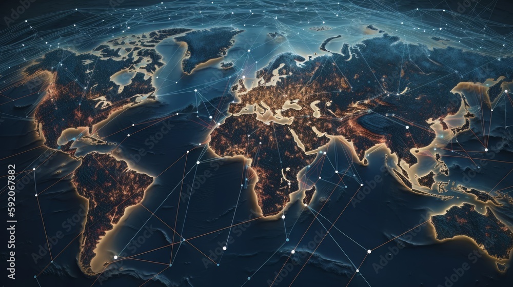 Digital illustration about map. Generative ai Digital illustration about map. Generative ai
