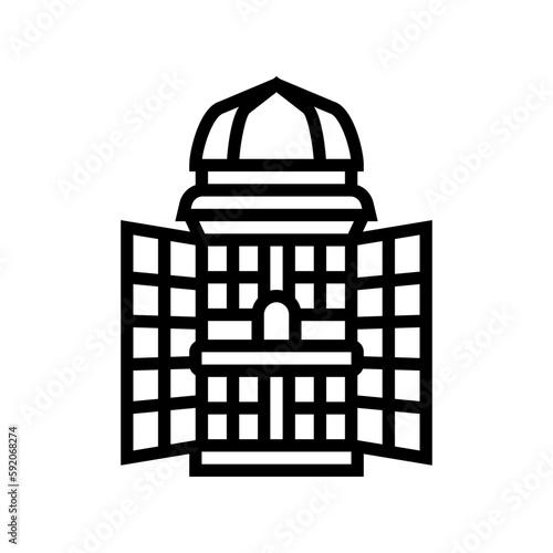 newspaper stand store line icon vector illustration