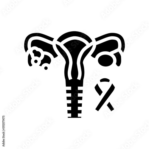endometrial cancer glyph icon vector illustration