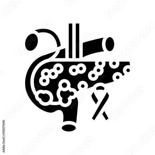 pancreatic cancer glyph icon vector illustration