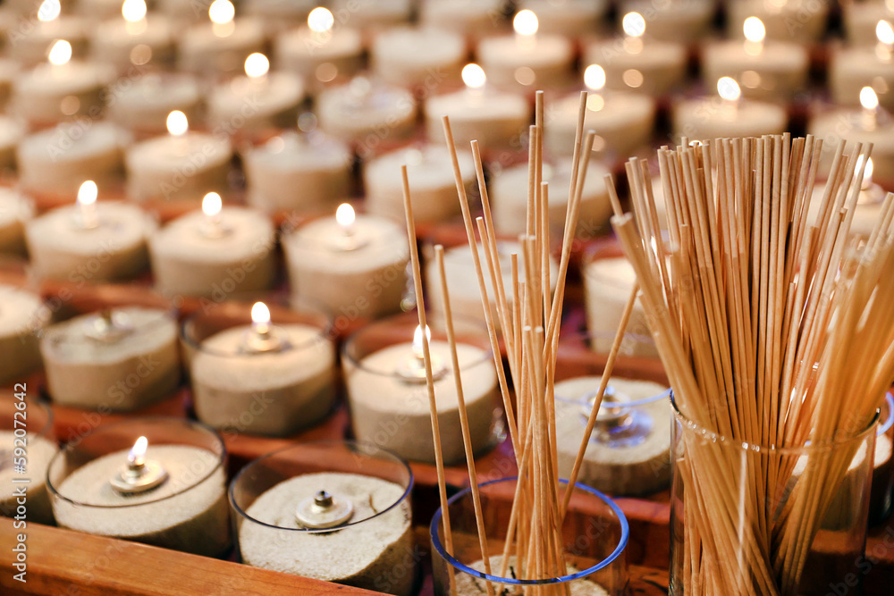 white church candles