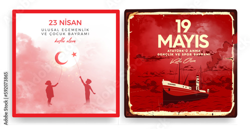 19 mayis Ataturk'u Anma,Genclik ve Spor Bayrami (19 may Commemoration of Ataturk, Youth and Sports Day. 23 Nisan Ulusal Egemenlik ve Çocuk Bayramı (23rd April. national sovereignty and children's day)