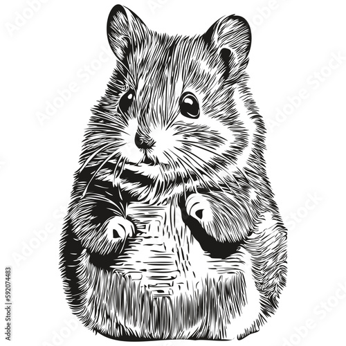 hamster sketch, hand drawing of wildlife, vintage engraving style, vector illustration hamsters