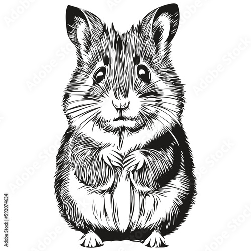 Vector image of silhouette of a hamster on a white background, hamsters