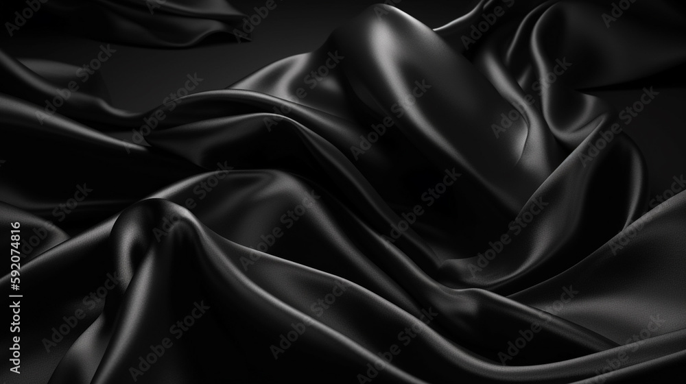 Obraz premium A black fabric with a spiral in the center.generative ai