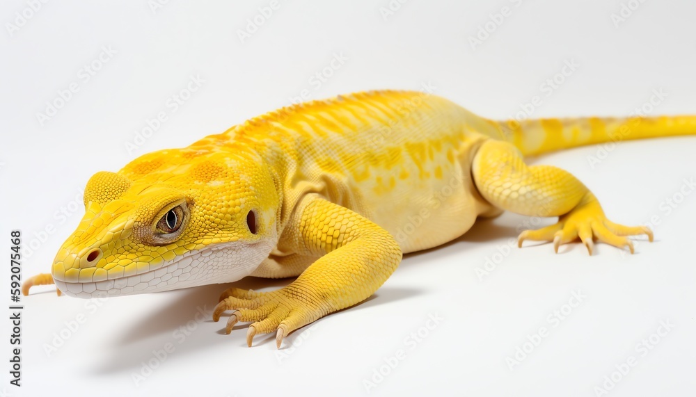 Obraz premium yellow lizard on white background