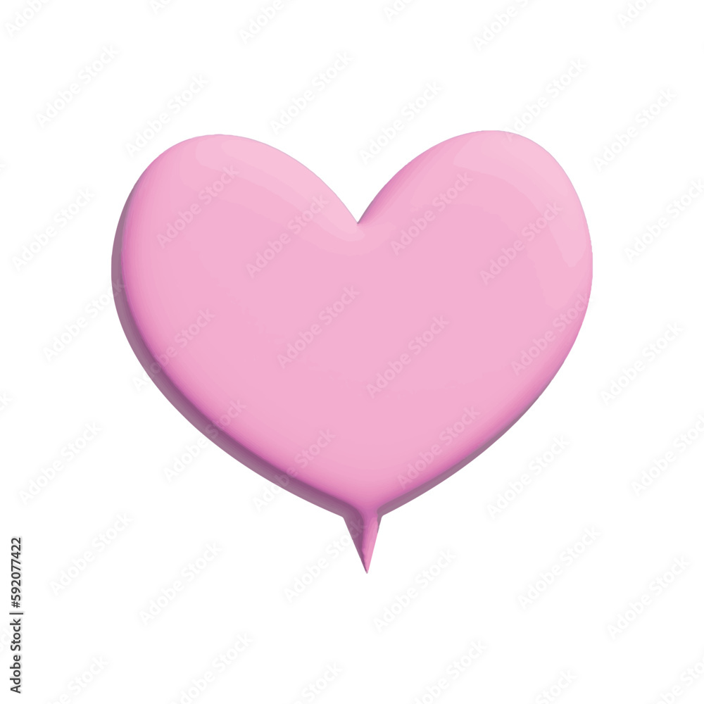 Heart-shaped chat box on white background Heart-shaped chat box on white background