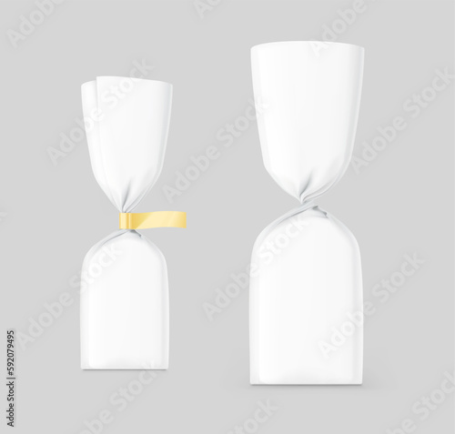 Twist wrap packaging mockups. Vector illustration. Ready for your design. EPS10.