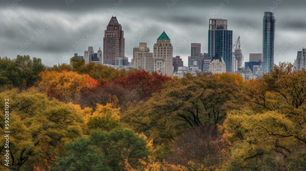 The Colors of Autumn in Central Park, New York City