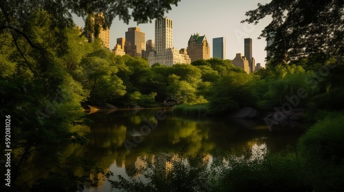 Central Park - A serene oasis in the heart of the city © Emojibb.Family