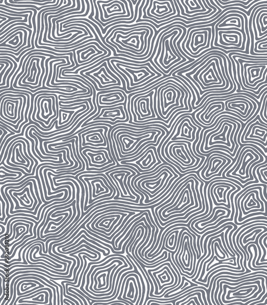 Zigzag pattern drawn with gray lines by hand, zebra coloring.Seamless pattern.