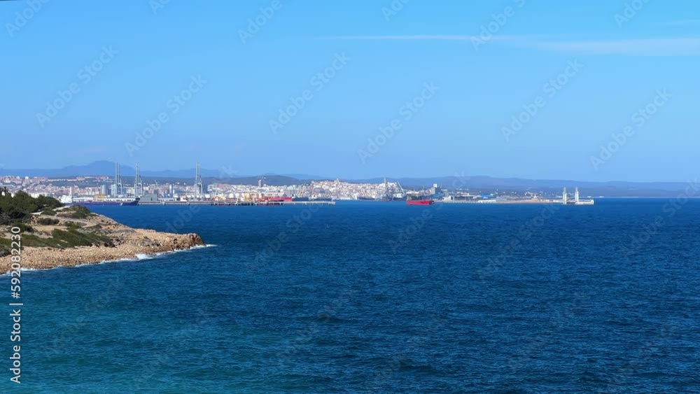 Harbor of Tarragona, Catalonia, Spain. High quality 4k footage Harbor of Tarragona, Catalonia, Spain. High quality 4k footage
