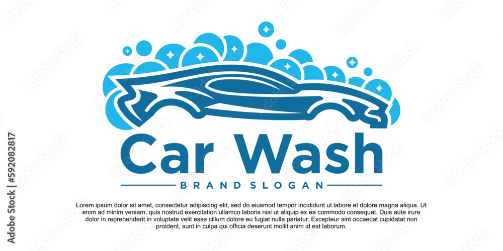 Fototapeta premium Abstract car wash logo icon vector Premium Vektor