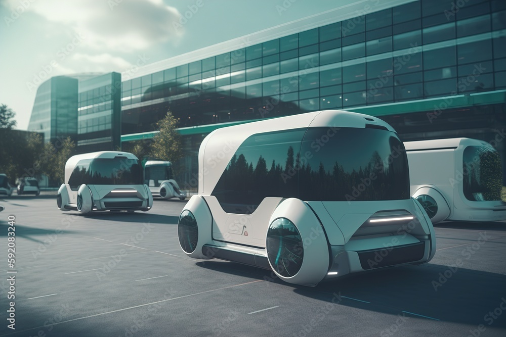 A futuristic ambulance car oh the future. Generative Ai A futuristic ambulance car oh the future. Generative Ai