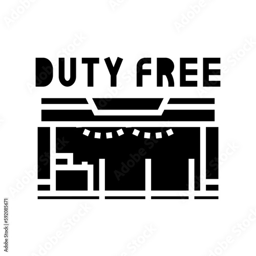 duty free shop glyph icon vector illustration