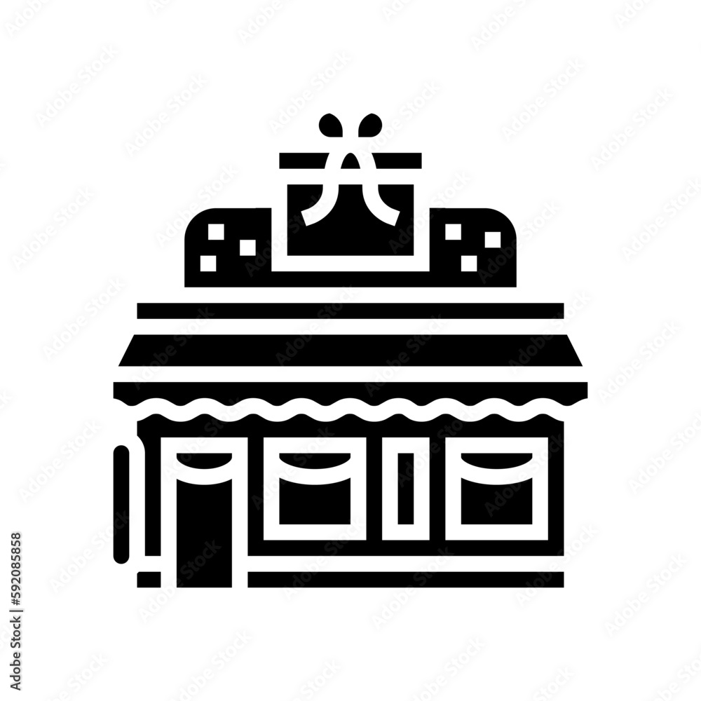 gift shop shop glyph icon vector illustration