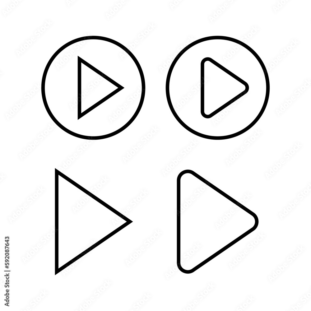 Play Icon vector illustration. Play button sign and symbol Play Icon vector illustration. Play button sign and symbol