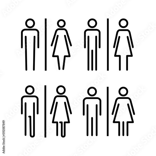 Toilet icon vector illustration. Girls and boys restrooms sign and symbol. bathroom sign. wc, lavatory