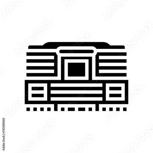 megastore shop glyph icon vector illustration