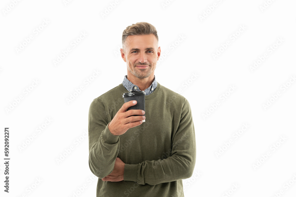 cheerful guy at coffee break on background. photo of guy at coffee break. cheerful guy at coffee break on background. photo of guy at coffee break.